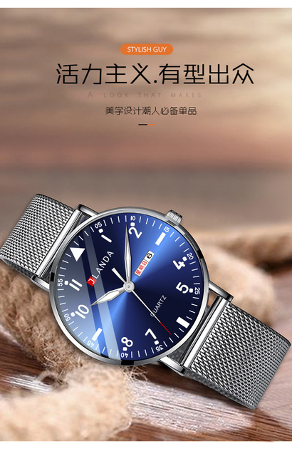 Luksusowy zegarek damski 2021 Jinfengda Luminous Ultra cienki pasek z siatki Chaozhou sportowy kwarcowy - Wianko - 8