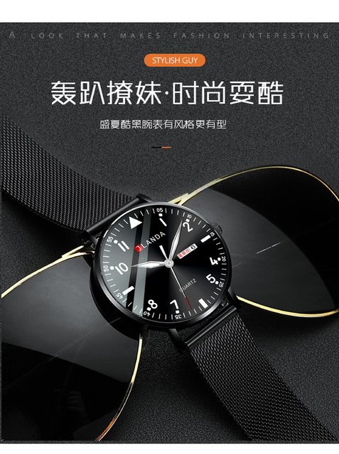 Luksusowy zegarek damski 2021 Jinfengda Luminous Ultra cienki pasek z siatki Chaozhou sportowy kwarcowy - Wianko - 7
