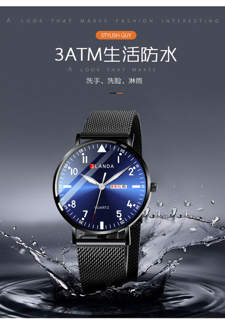 Luksusowy zegarek damski 2021 Jinfengda Luminous Ultra cienki pasek z siatki Chaozhou sportowy kwarcowy - Wianko - 10