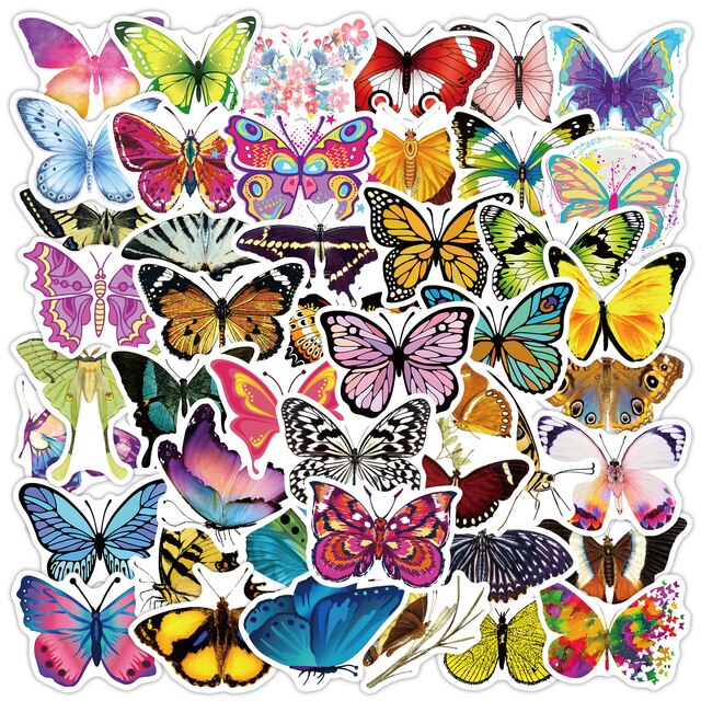 Paczka 800 kolorowych, wodoodpornych naklejek motyli i zwierząt do dekoracji na walizki, laptopy, kaski rowerowe i zabawki - Wianko - 6
