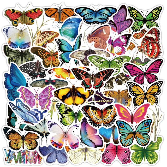 Paczka 800 kolorowych, wodoodpornych naklejek motyli i zwierząt do dekoracji na walizki, laptopy, kaski rowerowe i zabawki - Wianko - 5