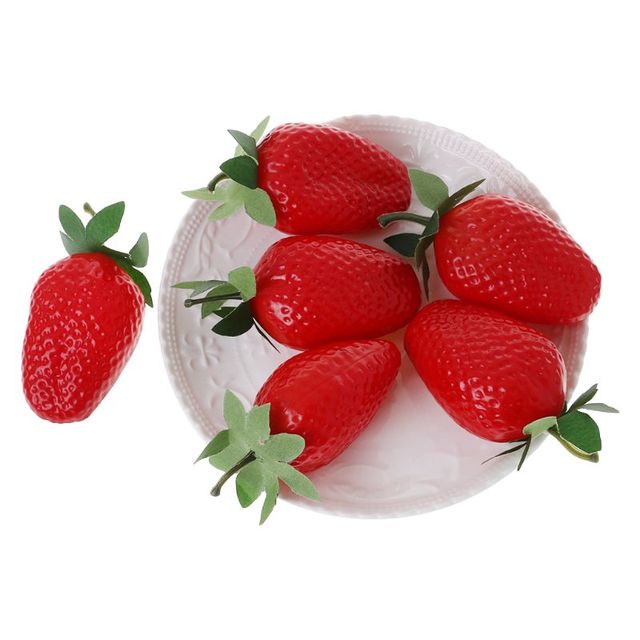 Realistyczna sztuczna truskawka do dekoracji kuchni - symulacja owocu o wyświetlaczu K1MF - Wianko - 5