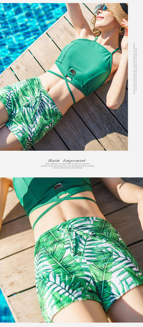 Kostium kąpielowy damski 2021: bikini trzyczęściowy split, konserwatywny, plażowy styl, dla muzułmanek - Wianko - 5