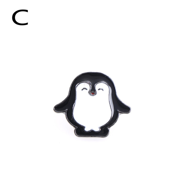 Broszka emaliowana z motywem zwierząt - Panda i pingwin, matka i dziecko, do kurtki, płaszcza, plecaka - Wianko - 10