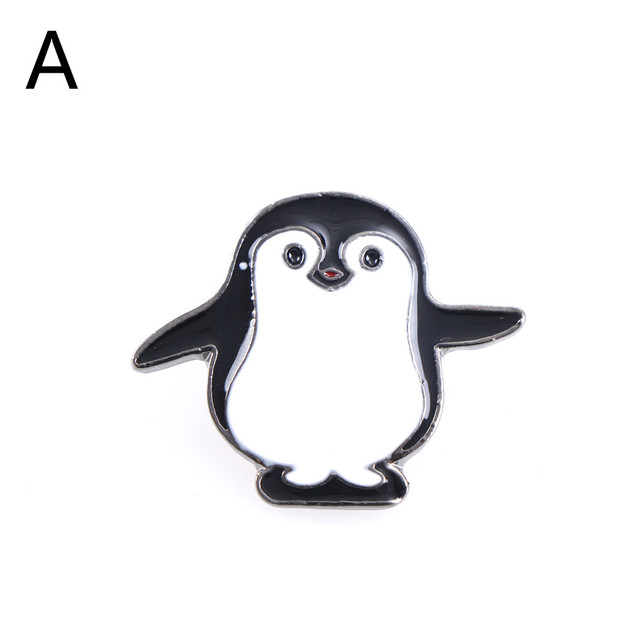 Broszka emaliowana z motywem zwierząt - Panda i pingwin, matka i dziecko, do kurtki, płaszcza, plecaka - Wianko - 8