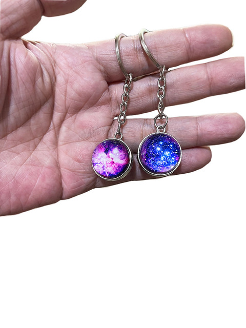 Brelok Charms wszechświat Galaxy dwustronny - Luminous szklana kula, wisiorek planetarny Galaxy Planet DIY, akcesoria klucza - Wianko - 11