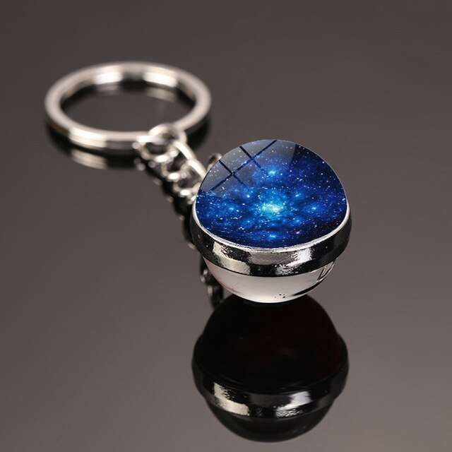 Brelok Charms wszechświat Galaxy dwustronny - Luminous szklana kula, wisiorek planetarny Galaxy Planet DIY, akcesoria klucza - Wianko - 16