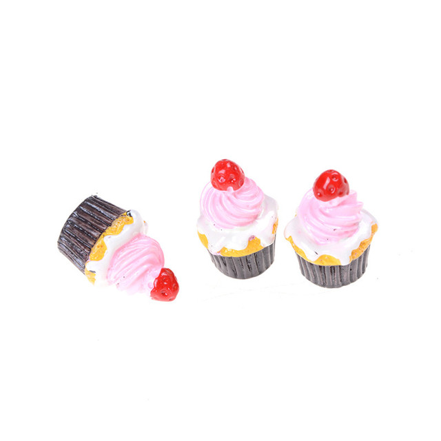 3 miniaturowe modele ciasteczek truskawkowych - akcesoria do domku dla lalek - Wianko - 5