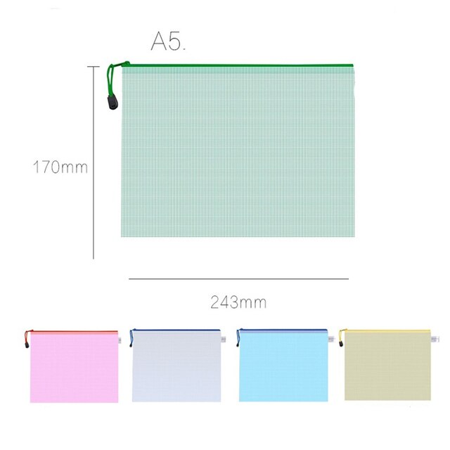 Teczka na dokumenty wodoodporna z siatkową torbą - organizer A4/A5/A6 na biurko, papier, ołówek i aktówki - Wianko - 5