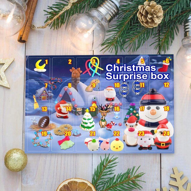 Kreatywny kalendarz adwentowy - najlepszy prezent dla dzieci na Boże Narodzenie: ręcznie rozdarte, zestaw podarunkowy z niespodzianką, tajemnicze pudełko antystresowe - Wianko - 5