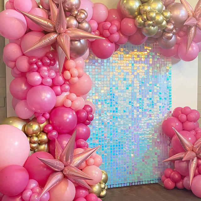 Panel tła dekoracyjny Shimmer Glam cekinowy w gorących kolorach: różowy, złoty, niebieski - Wianko - 23
