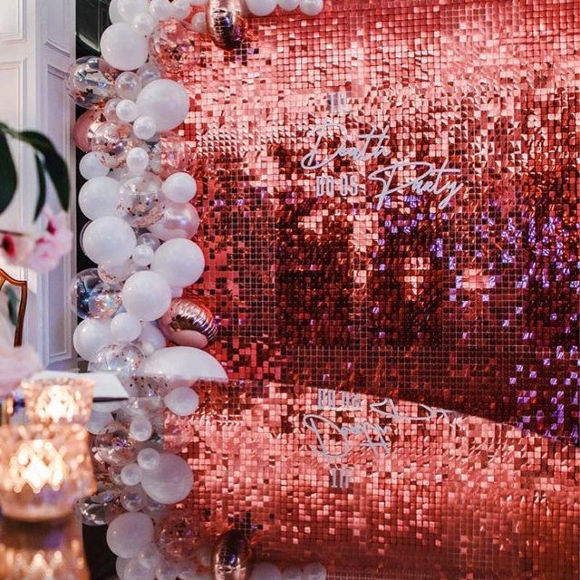 Panel tła dekoracyjny Shimmer Glam cekinowy w gorących kolorach: różowy, złoty, niebieski - Wianko - 54