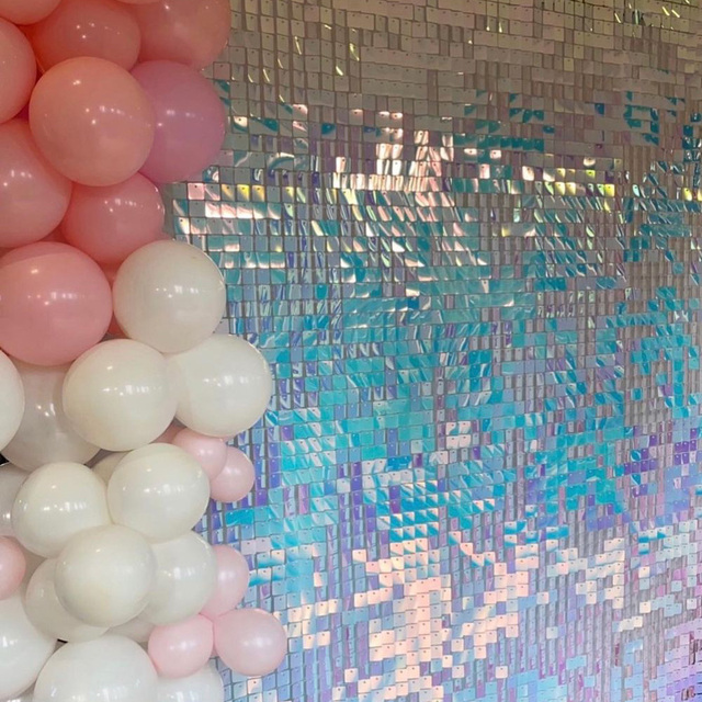 Panel tła dekoracyjny Shimmer Glam cekinowy w gorących kolorach: różowy, złoty, niebieski - Wianko - 16