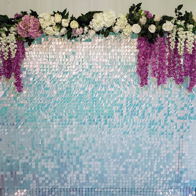 Panel tła dekoracyjny Shimmer Glam cekinowy w gorących kolorach: różowy, złoty, niebieski - Wianko - 12