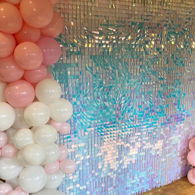 Panel tła dekoracyjny Shimmer Glam cekinowy w gorących kolorach: różowy, złoty, niebieski - Wianko - 21