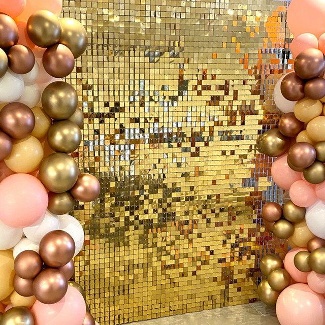 Panel tła dekoracyjny Shimmer Glam cekinowy w gorących kolorach: różowy, złoty, niebieski - Wianko - 44