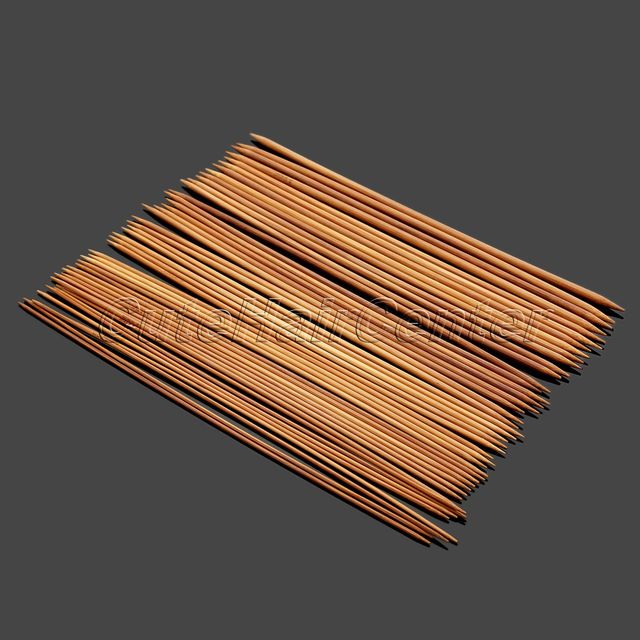 Zestaw 55 szydełek carbonized bamboo o długości 25cm, spiczaste, dwustronne, 11 rozmiarów 2mm-5mm, narzędzia DIY - Wianko - 3