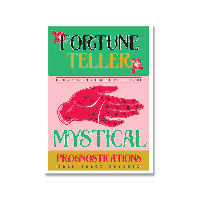 Plakat Fortune Teller - różowy, drukowany na płótnie, obraz kotka, idealny do dekoracji domu lub sypialni (malarstwo skandynawskie) - Wianko - 11