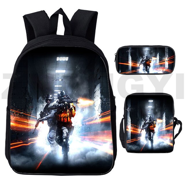 Plecak Mochila Anime Battlefield 2042 - zestaw 3 sztuk, 3D druk, torba Cartoon Shooter gra wideo - dla mężczyzn, podróżny plecak dziewczyna - Wianko - 6