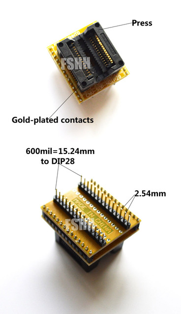 Adapter SOIC28 do DIP28 300mil SOP28 - wysokiej jakości gniazdo testowe IC/programator z pozłacanymi stykami - Wianko - 3