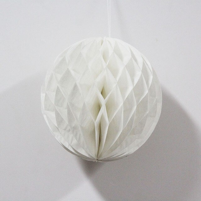 Lampion kwiatowy z papierową kulą o strukturze plastra miodu, 10 cm, idealny na śluby, urodziny i Baby Shower - Wianko - 6