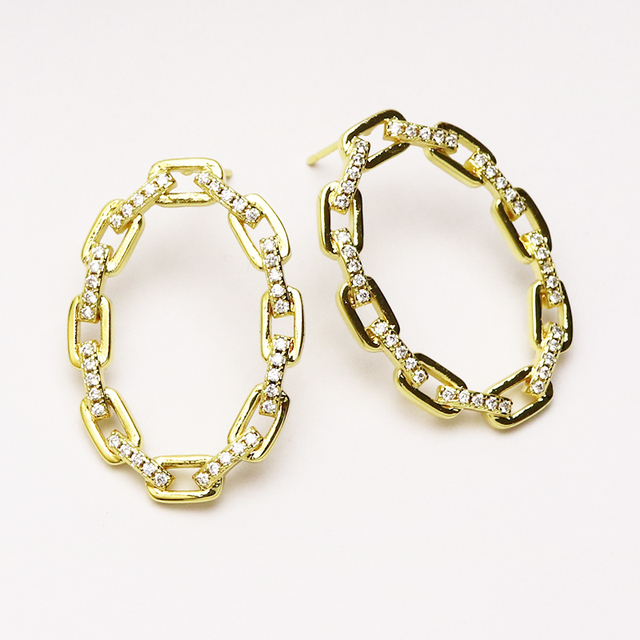 Kolczyki spadek biżuteria złote 8 par z kryształami w różnych kolorach - Wianko - 1