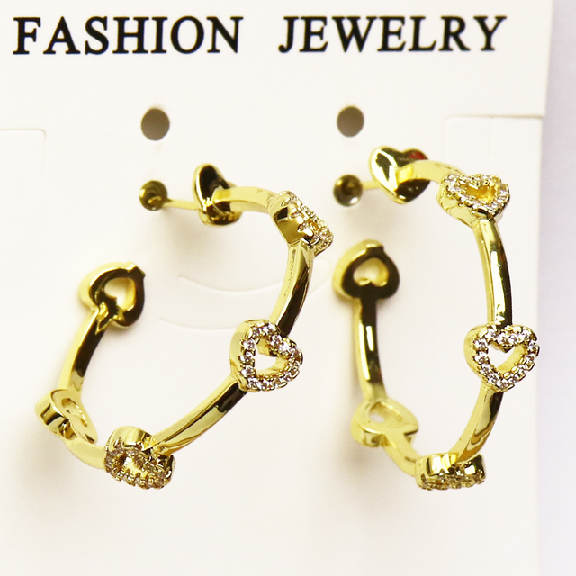 Kolczyki spadek biżuteria złote 8 par z kryształami w różnych kolorach - Wianko - 9