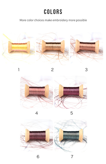 Nici do haftu - naturalne w przejściu, kolorowa linia złota - 50 m/sztuk - Wianko - 6