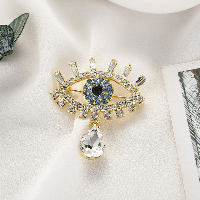 Kryształowa broszka o kształcie oka w stylu neogotyckim - damski dodatek do ubrania w koreańskim modzie - Wianko - 17