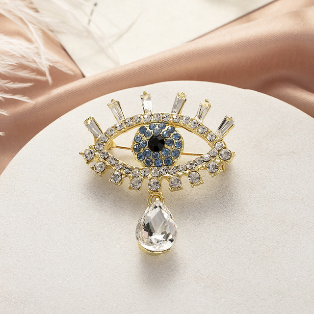 Kryształowa broszka o kształcie oka w stylu neogotyckim - damski dodatek do ubrania w koreańskim modzie - Wianko - 18
