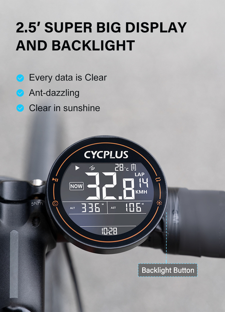 CYCPLUS M2 GPS - bezprzewodowy komputer rowerowy z ANT+ i Bluetooth, wodoodporny prędkościomierz i kadencja dla kolarstwa szosowego i MTB - Wianko - 2