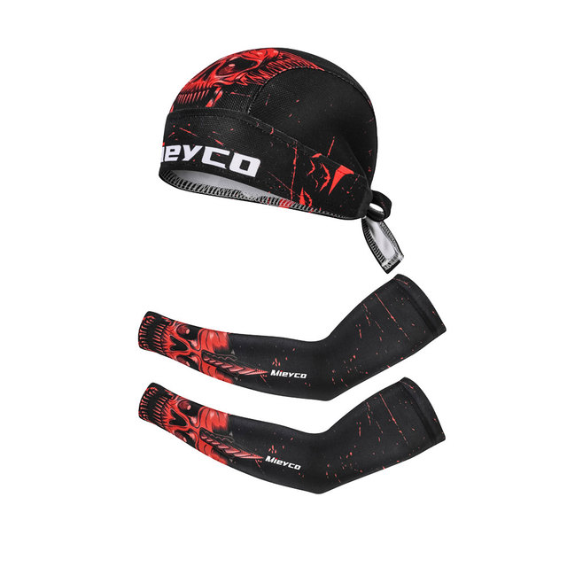 Mieyco - Ocieplacze na ręce anty-UV do biegania, kolarstwa i koszykówki z rękawami naramiennymi i czapką sportową - Wianko - 9