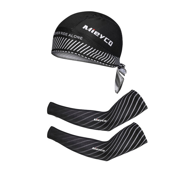 Mieyco - Ocieplacze na ręce anty-UV do biegania, kolarstwa i koszykówki z rękawami naramiennymi i czapką sportową - Wianko - 20