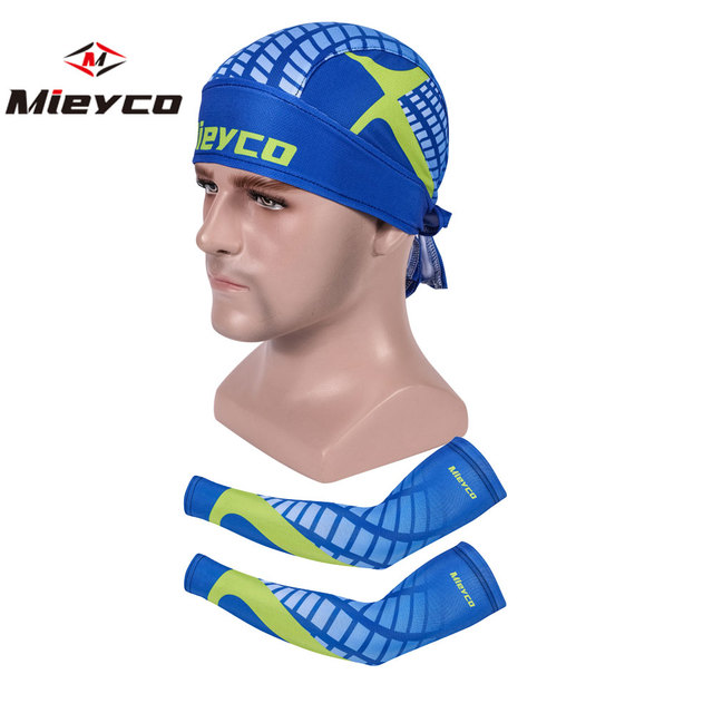 Mieyco - Ocieplacze na ręce anty-UV do biegania, kolarstwa i koszykówki z rękawami naramiennymi i czapką sportową - Wianko - 8