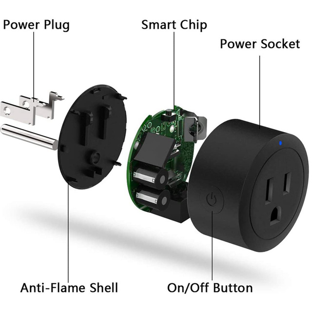 Inteligentny WiFi adapter wtyczki z funkcją zdalnej kontroli mocy oraz monitorowaniem zużycia prądu z możliwością wyłączania po określonym czasie - Kompatybilny z Alexa Home i Tuya (US standard) - Wianko - 5