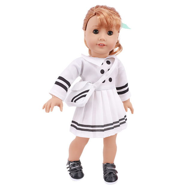 Ręcznie plisowana sukienka z garniturem dla amerykańskich lalek 16-18 Cal, 43 cm, noworodki, dla dzieci - Nenuco - Wianko - 2