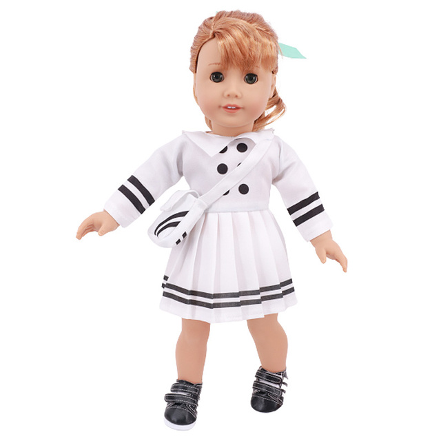 Ręcznie plisowana sukienka z garniturem dla amerykańskich lalek 16-18 Cal, 43 cm, noworodki, dla dzieci - Nenuco - Wianko - 3