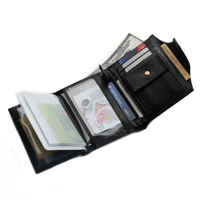 Męski portfel tri-fold z zaciskiem na paszport - pionowa torba wielofunkcyjna - Wianko - 3