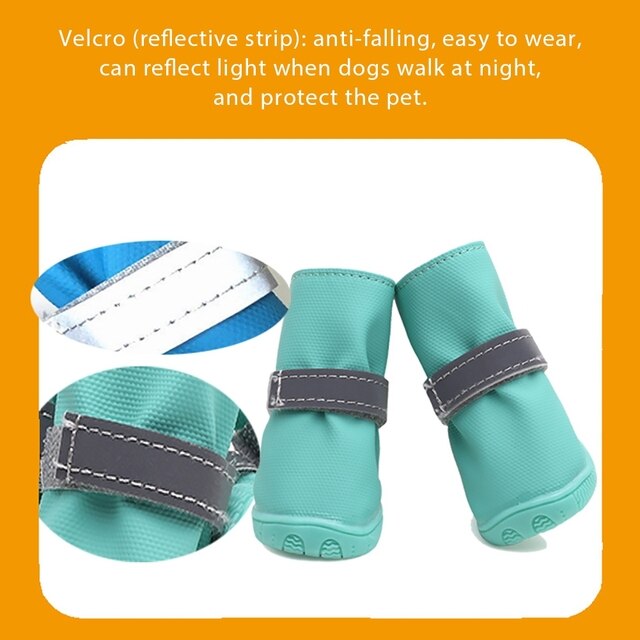 Wodoodporne, antypoślizgowe buty przeciwdeszczowe dla psów - ciepłe, odblaskowe, dedykowane małym psom i szczeniętom - Wianko - 9