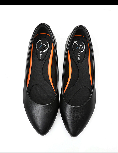 Czarny skórzany but na słupku, antypoślizgowe, profesjonalne damskie obuwie robocze z grubej gumowej podeszwy - Wianko - 5