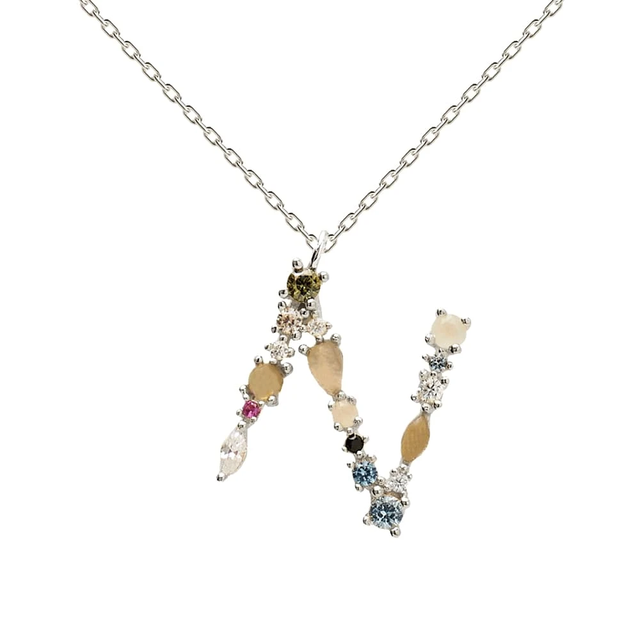 Modny naszyjnik dla kobiet z wisiorkiem litera N - łańcuszek z kryształami górskimi - Wianko - 4