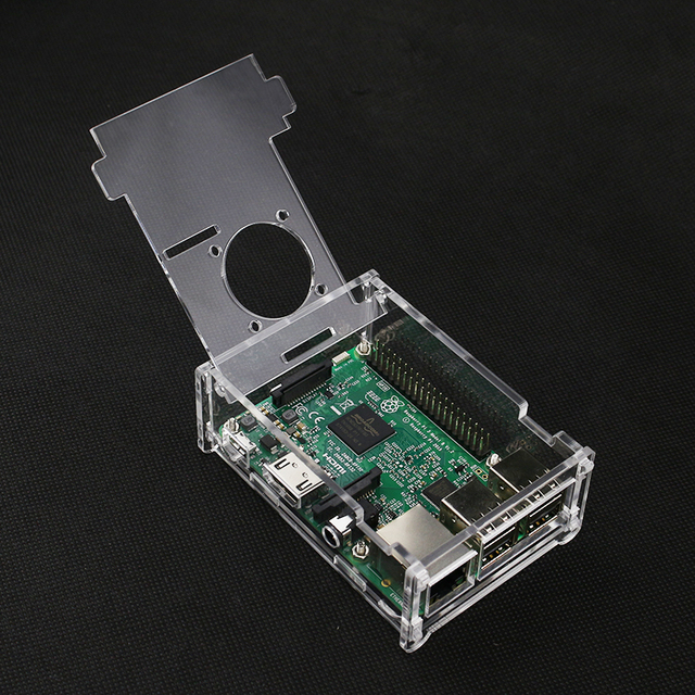 Raspberry Pi 3 Model B z wentylatorem chłodzącym CPU i akrylową skrzynką Transparent Box - Wianko - 2