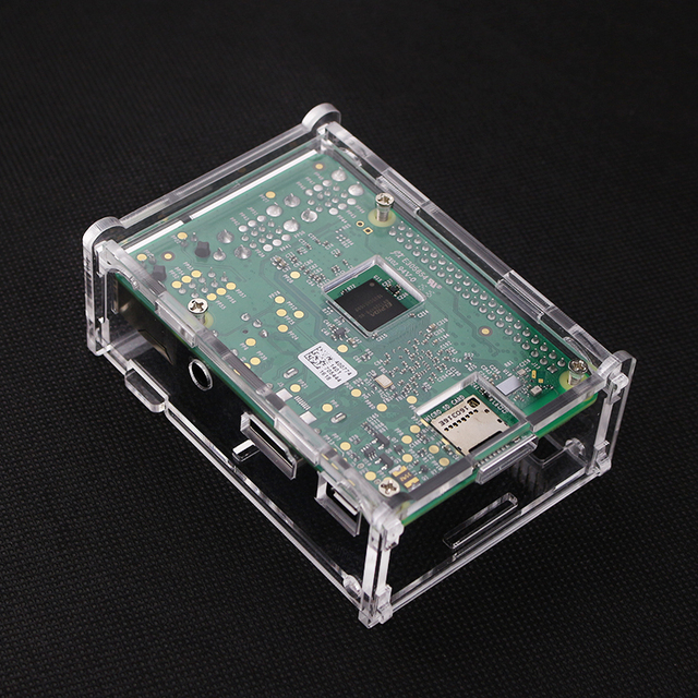 Raspberry Pi 3 Model B z wentylatorem chłodzącym CPU i akrylową skrzynką Transparent Box - Wianko - 3