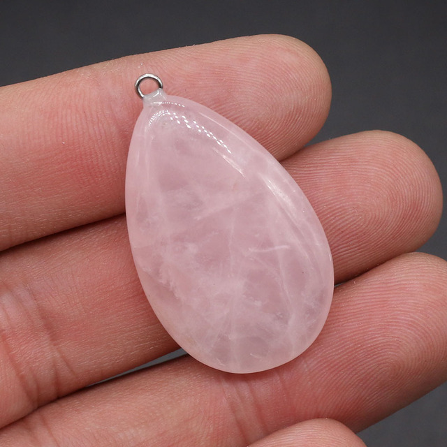 Pink Crystal Natural Stone Drop Shape Pendant for DIY Necklace Crafts Jewelry Charms - Wianko - 3