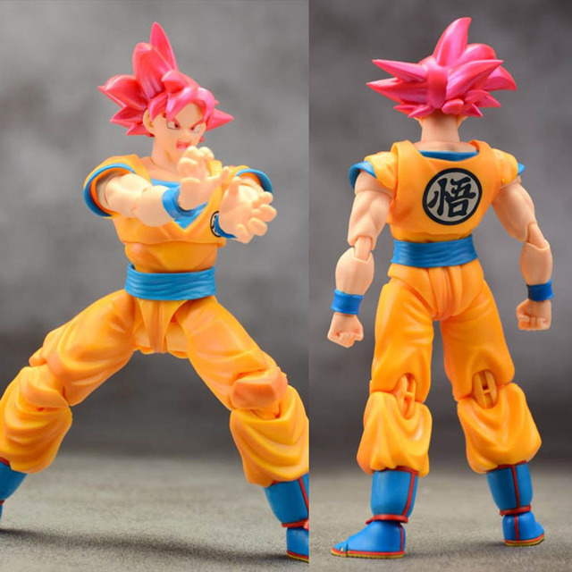 Figurka akcji SHF żołnierz Goku Super Saiyan bóg czerwony Dragon Ball Super - Wianko - 2