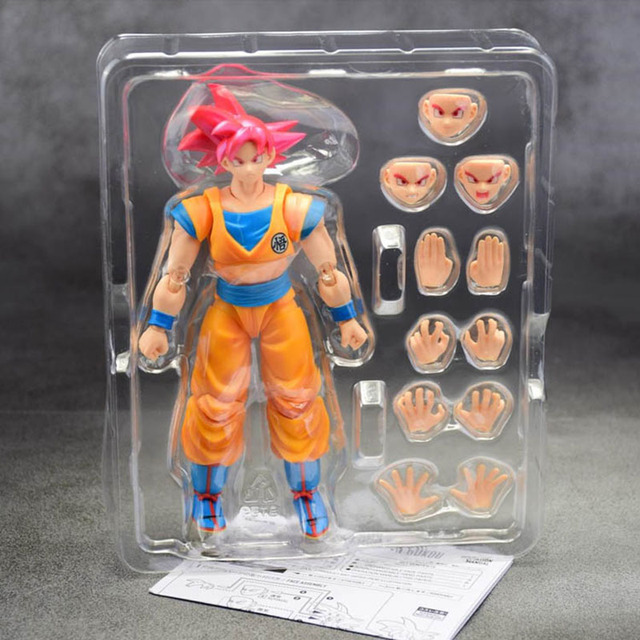 Figurka akcji SHF żołnierz Goku Super Saiyan bóg czerwony Dragon Ball Super - Wianko - 3