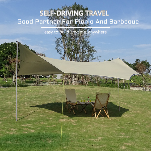 Duża plandeka wodoodporna Octagon 5.1x5.1m - namiot przeciwsłoneczny schronisko ogrodowe z baldachimem na plażę i wycieczki - Wianko - 11