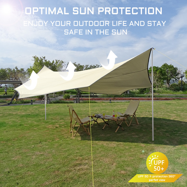 Duża plandeka wodoodporna Octagon 5.1x5.1m - namiot przeciwsłoneczny schronisko ogrodowe z baldachimem na plażę i wycieczki - Wianko - 9