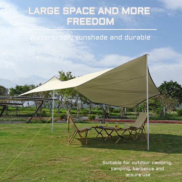 Duża plandeka wodoodporna Octagon 5.1x5.1m - namiot przeciwsłoneczny schronisko ogrodowe z baldachimem na plażę i wycieczki - Wianko - 10