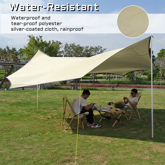 Duża plandeka wodoodporna Octagon 5.1x5.1m - namiot przeciwsłoneczny schronisko ogrodowe z baldachimem na plażę i wycieczki - Wianko - 8